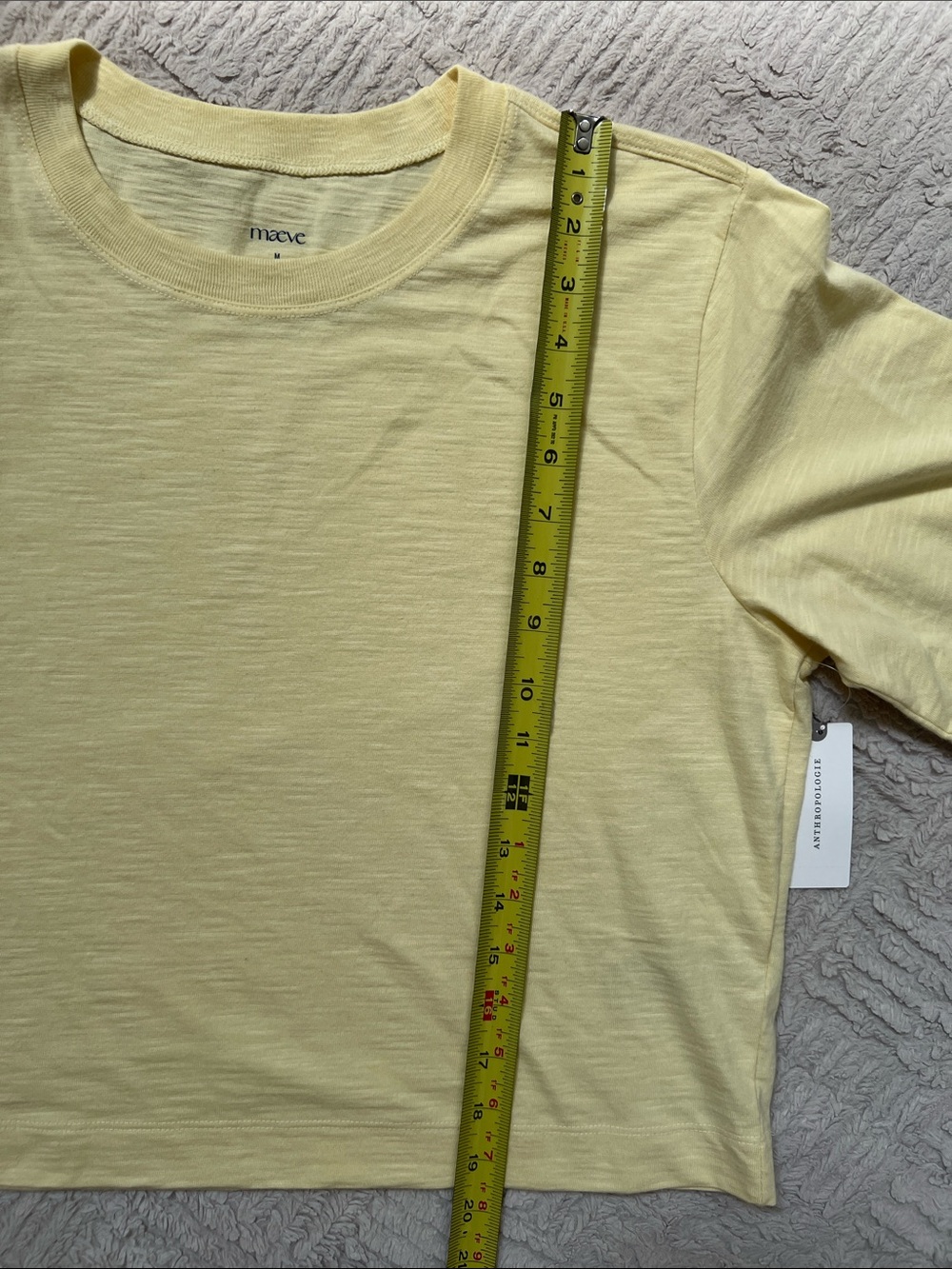 Maeve yellow Corey Crewneck boxy t-shirt, 100% cotton, Size Medium, NWT - Picture 15 of 16